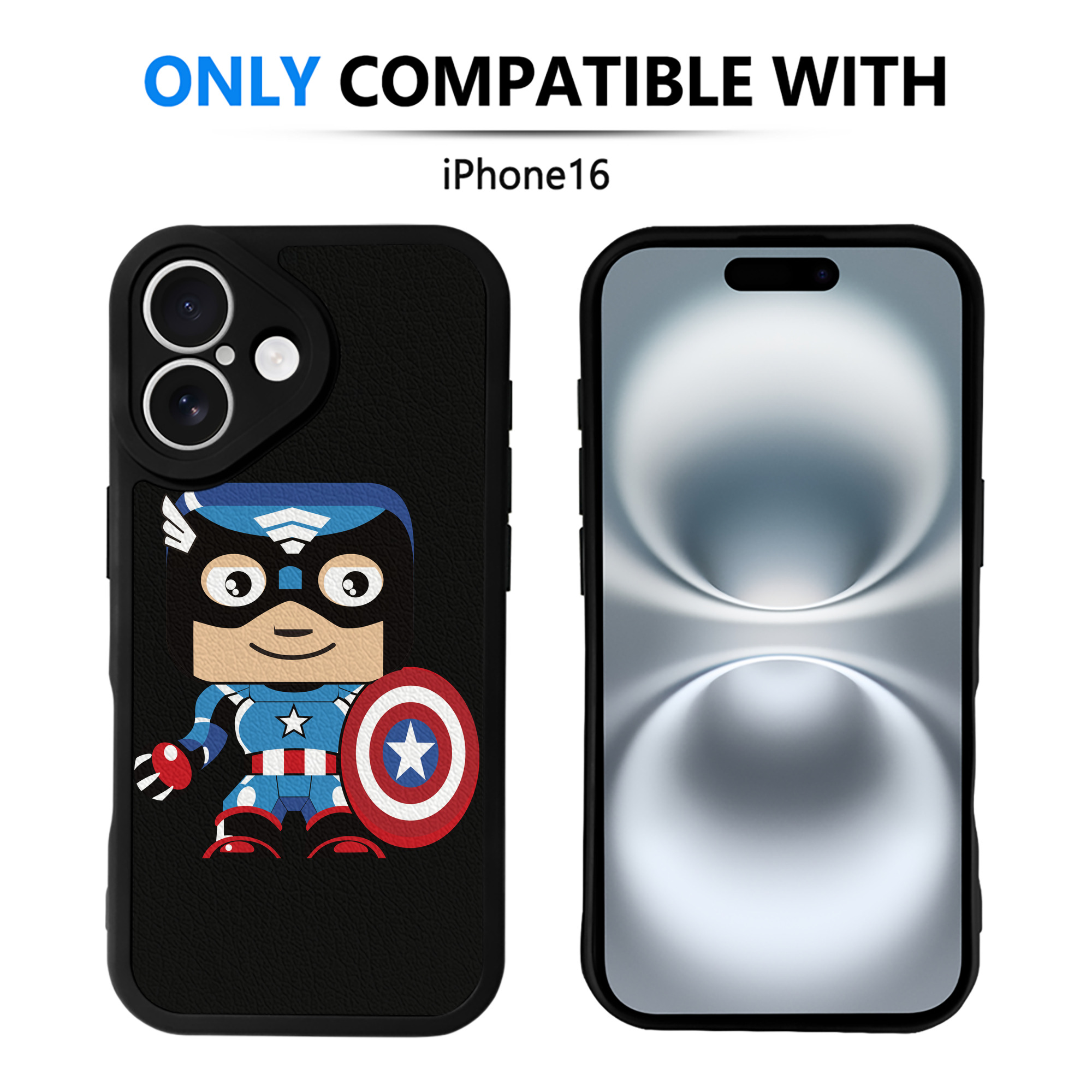 （画像用） アベンジャーズ The Avengers 【iPhone 16シリーズ対応】シリコンスマホケース（レザー調） 材質：シリコン